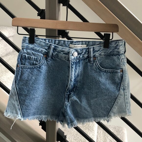 PacSun High Rise Festival Two Tone Shorts - Size 25 - Picture 1 of 3